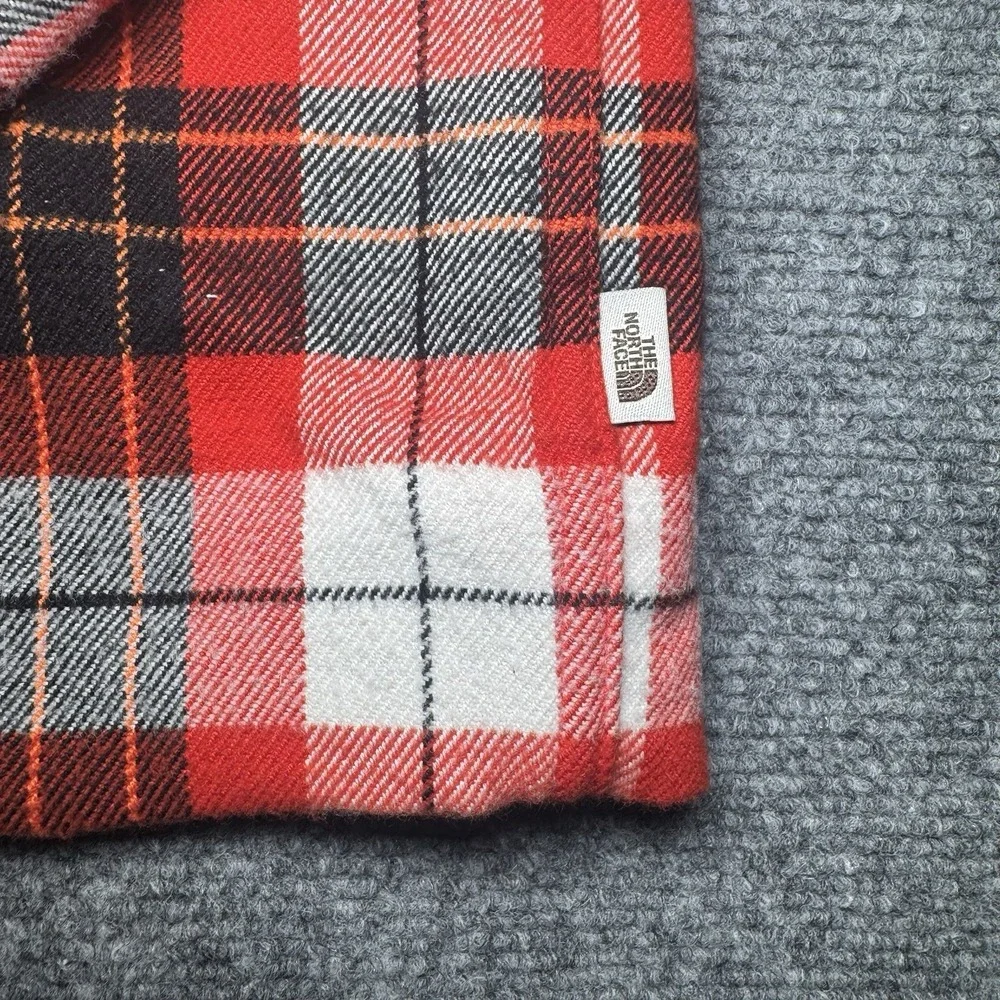 The North Face Arroyo Button Up Flannel Shirt Shacket Men Large Red Plaid Button